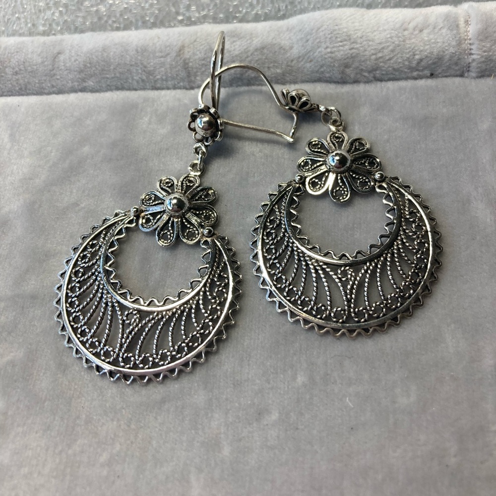 Sterling silver drop earrings